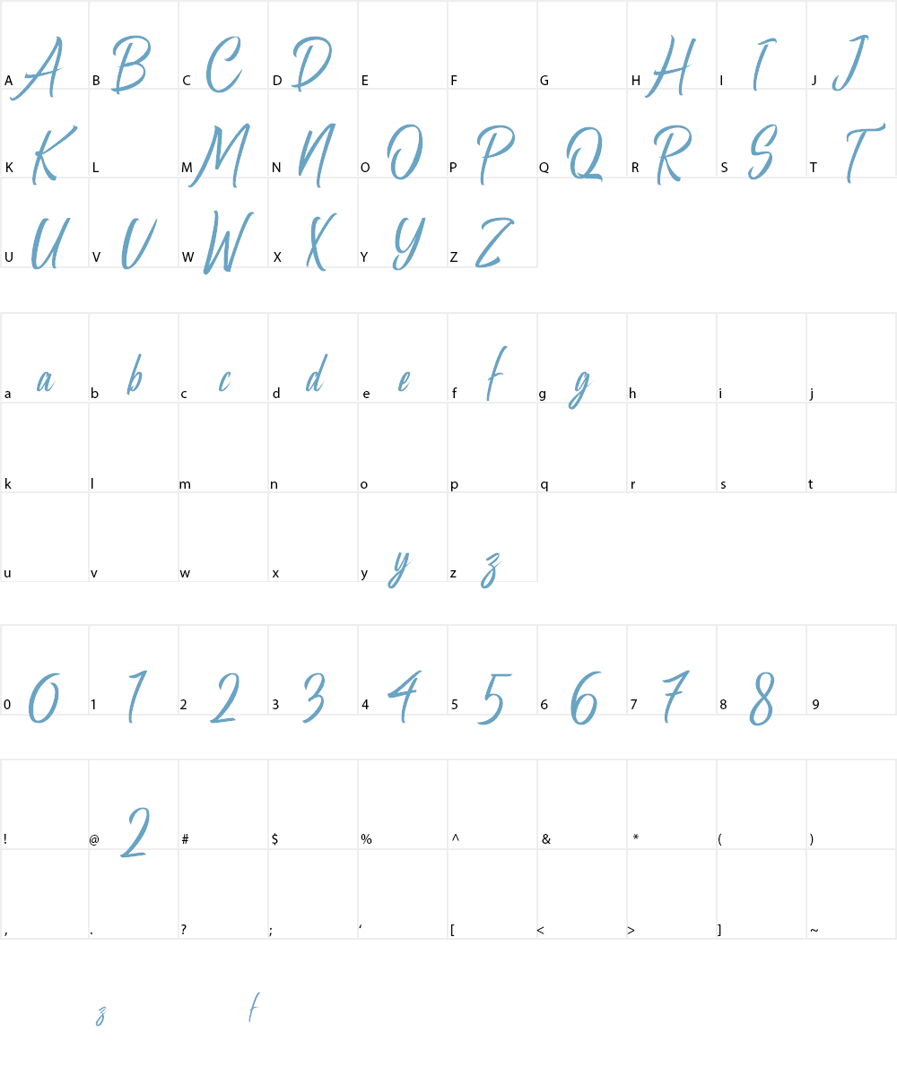 Manhatoones Script Font Character